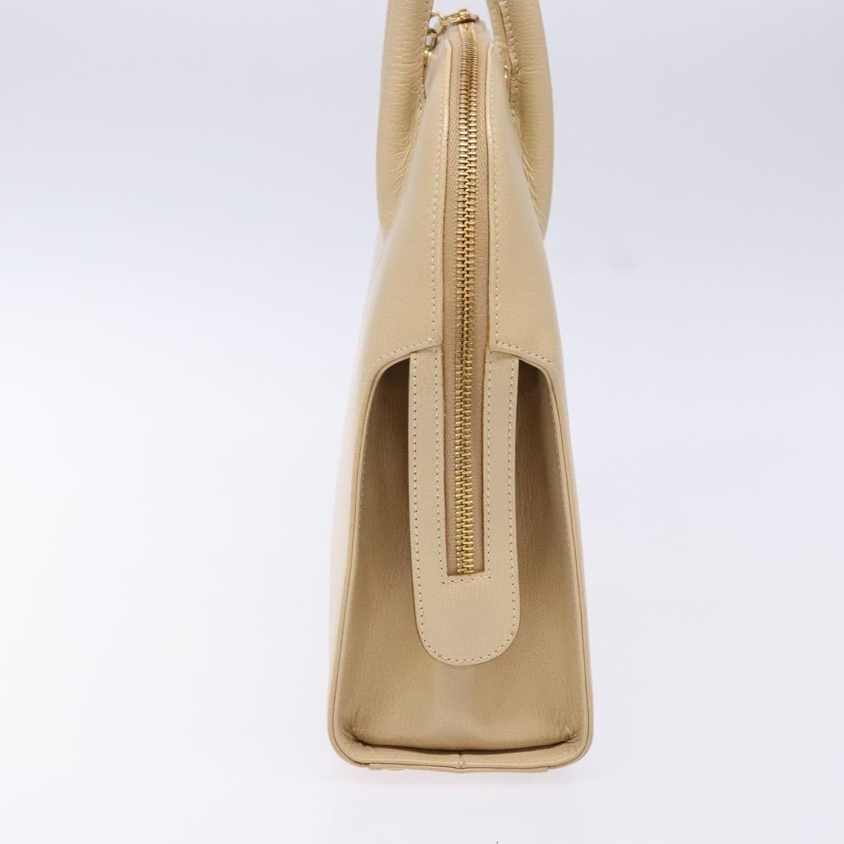 Salvatore Ferragamo Convertible Dome Gancini Leather Beige Leather Handbag (Authentic  )