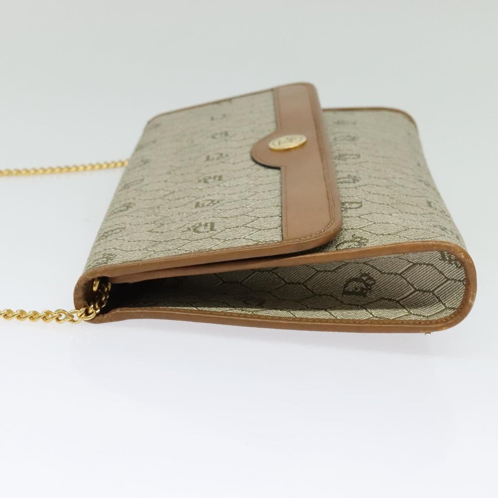 Christian Dior Vintage Honeycomb Chain Canvas Beige Canvas Bag (Authentic  )