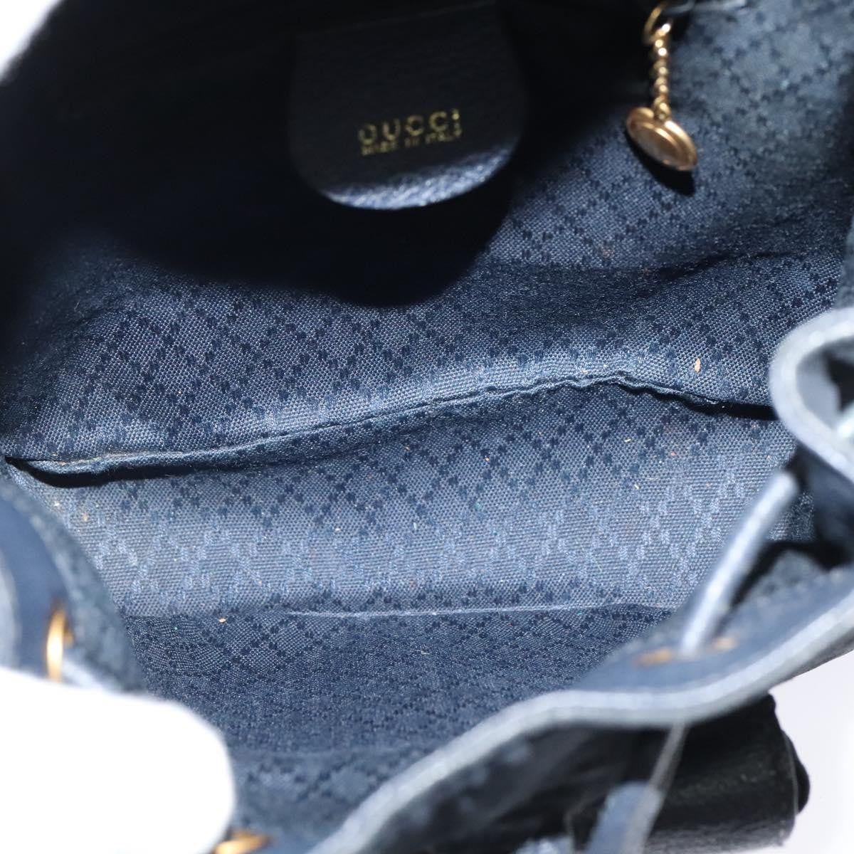 Gucci Gucci Bamboo Backpack Daim Navy Suede Backpack Bag (Authentic  )