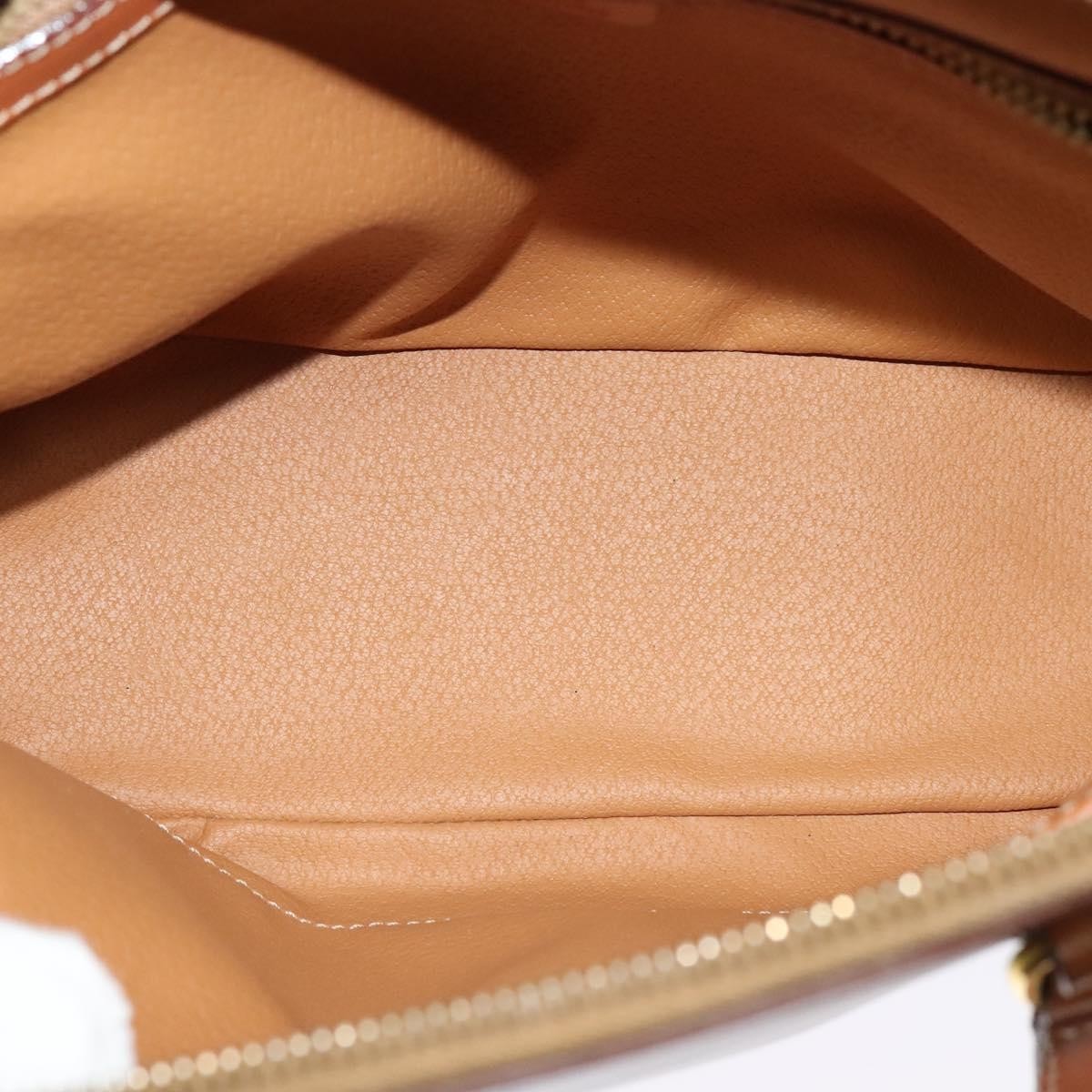 Celine Vintage Macadam Handbag Canvas Beige Canvas Handbag (Authentic  )