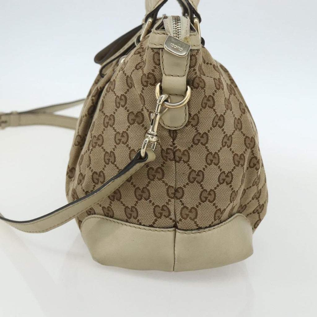 Gucci Sukey Top Handle Satchel Gg Coated Canvas Beige Canvas Handbag (Authentic  )