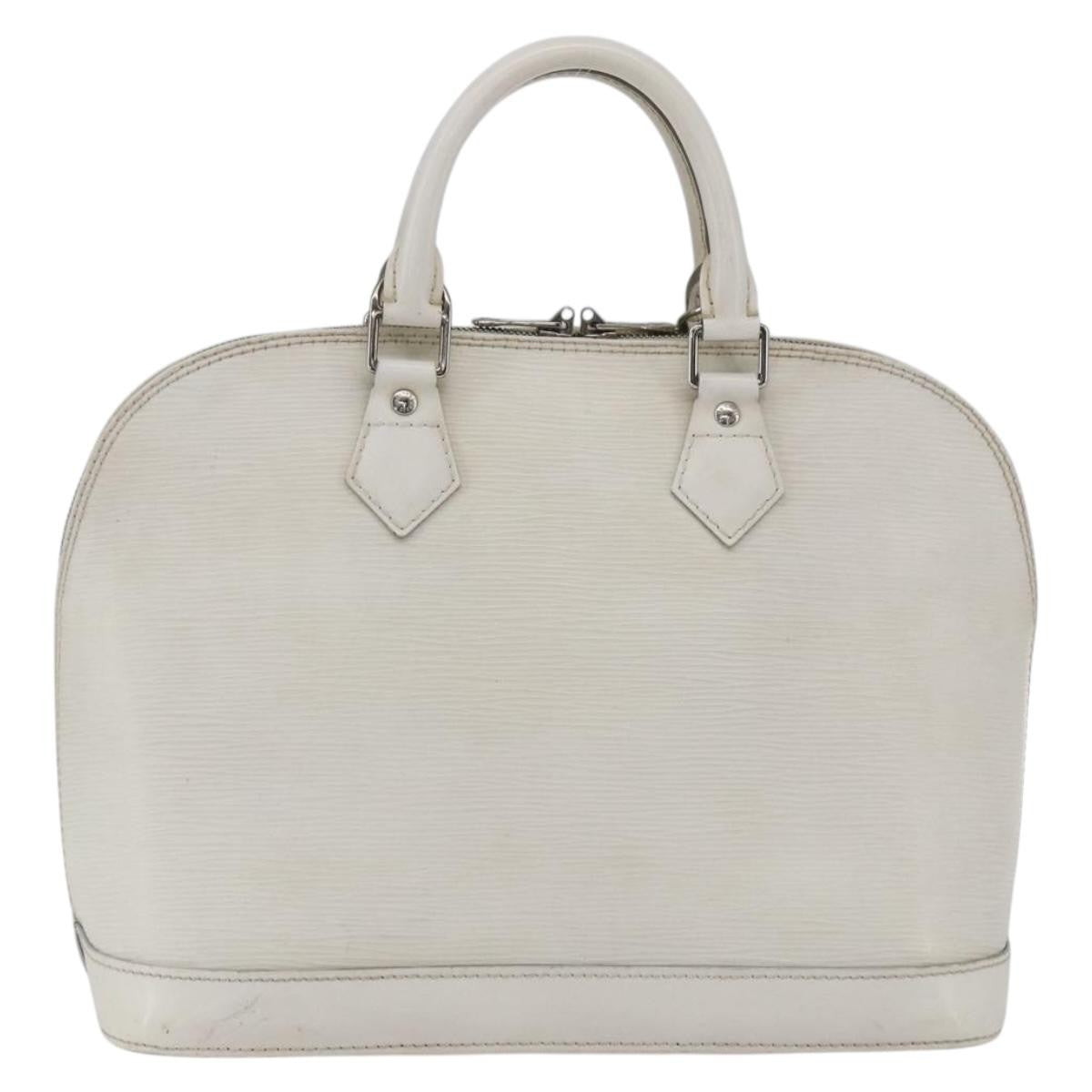 Louis Vuitton Alma Handbag Epi Leather White Leather Handbag (Authentic  )