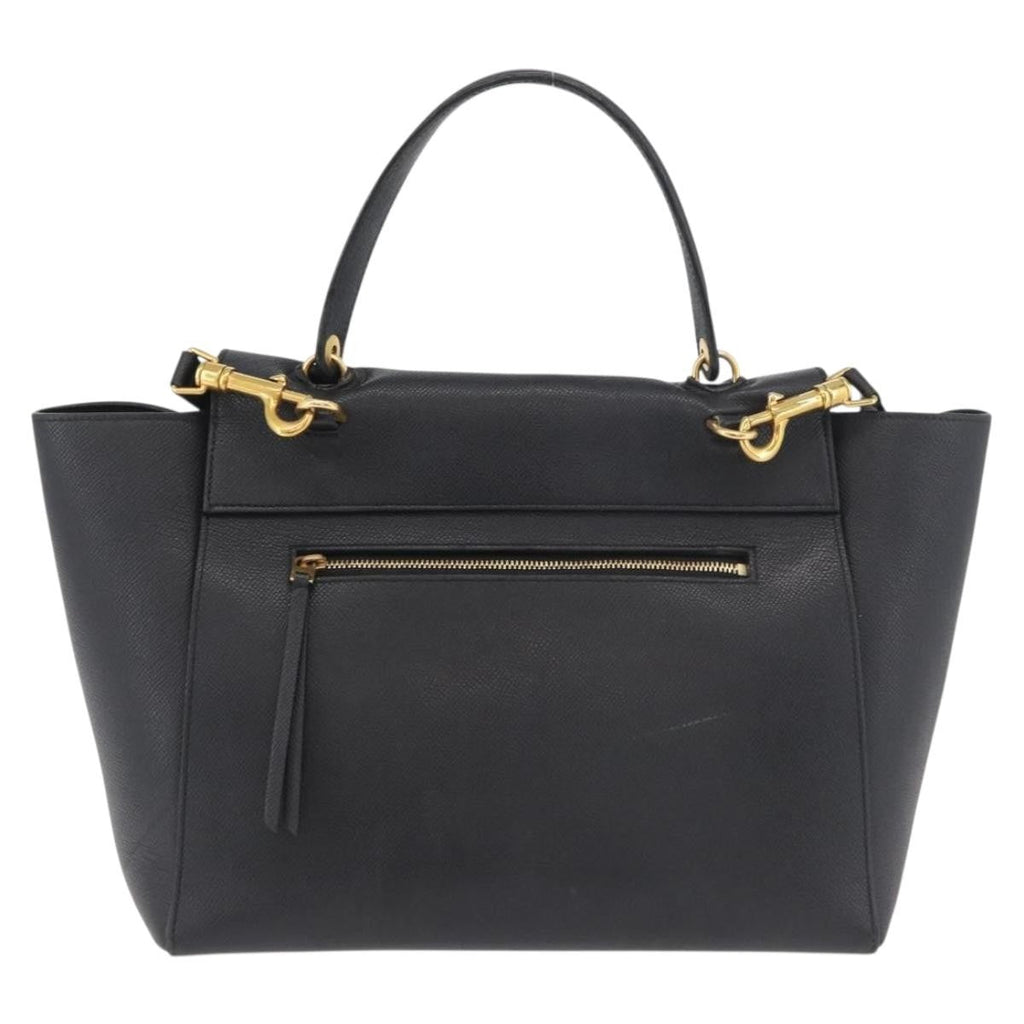 Celine Belt Bag Textured Leather Black Leather Handbag ( )