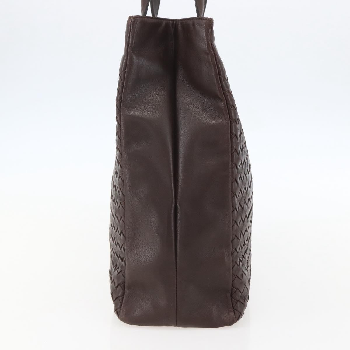 Bottega Veneta Intrecciato Handbag Leather Brown Leather Handbag (Authentic  )