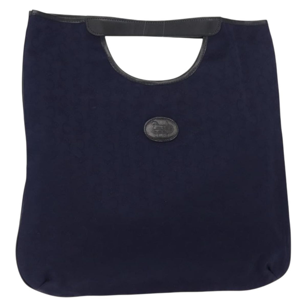 Celine C Sulky Handbag Suede Navy Suede Handbag (Authentic  )