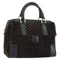 Celine Vintage Macadam Handbag C Macadam Suede Black Suede Handbag (Authentic  )
