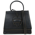Loewe Barcelona Shoulder Bag Leather Black Leather Handbag (Authentic  )