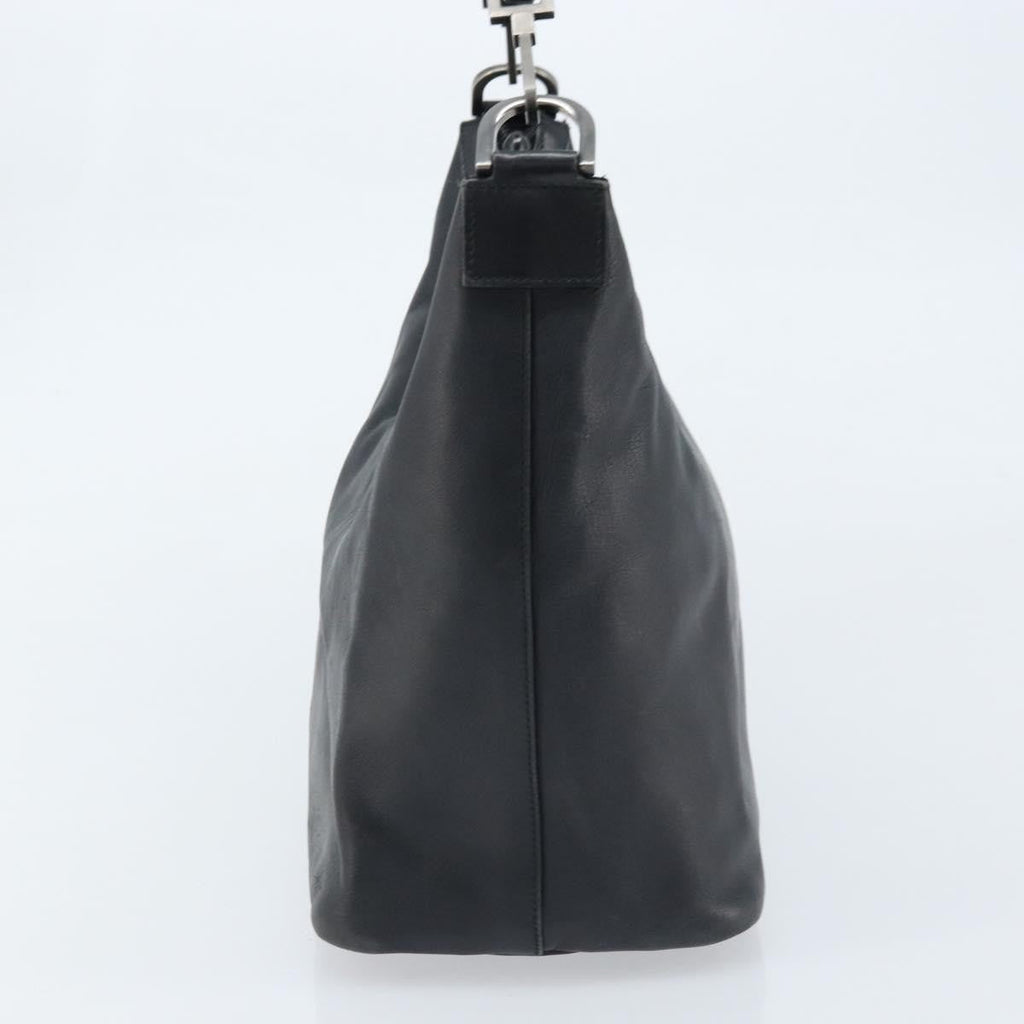 Gucci Vintage Bamboo Hobo Leather Black Leather Handbag (Authentic  )