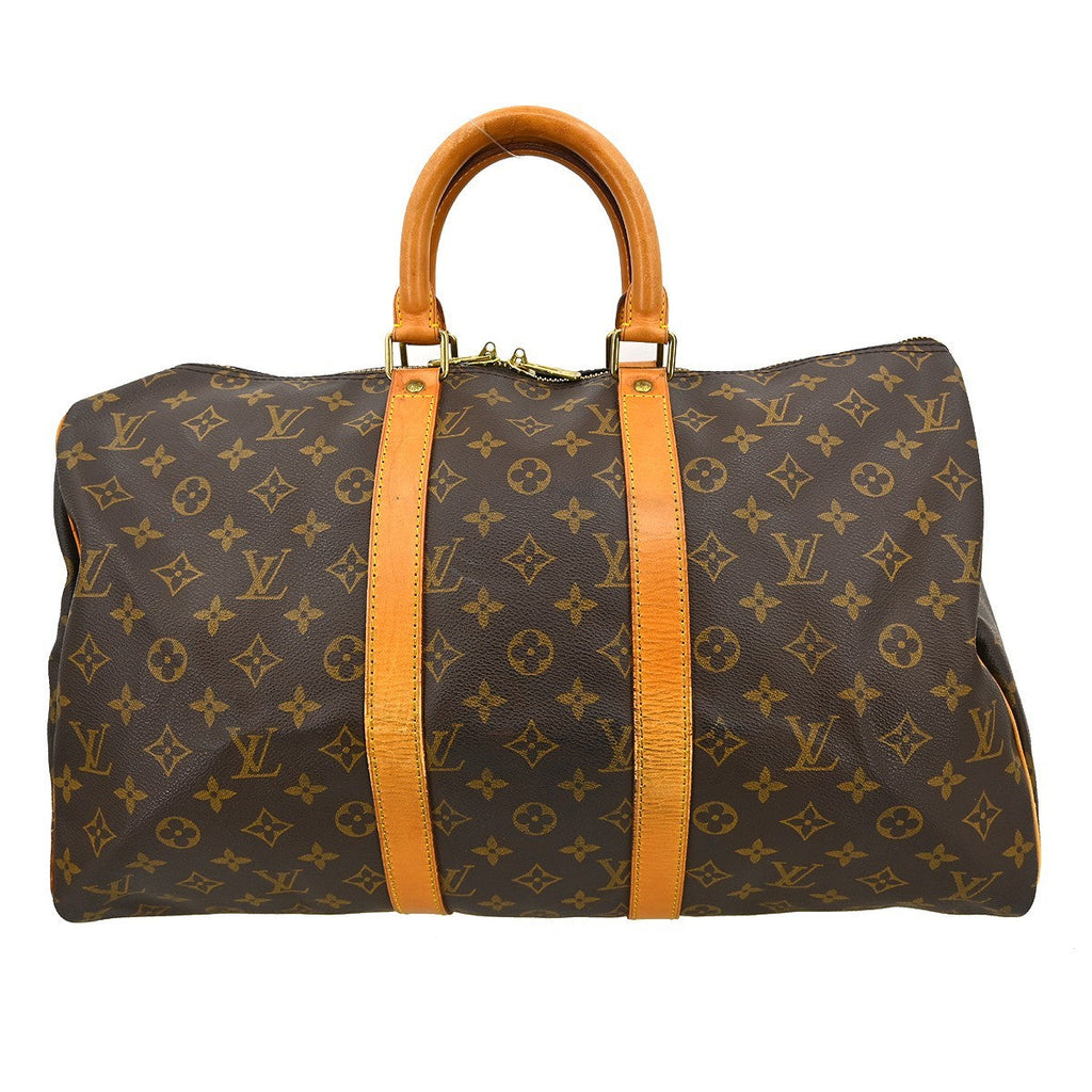 Louis Vuitton Keepall Bag Monogram Canvas Brown Canvas Handbag ( )