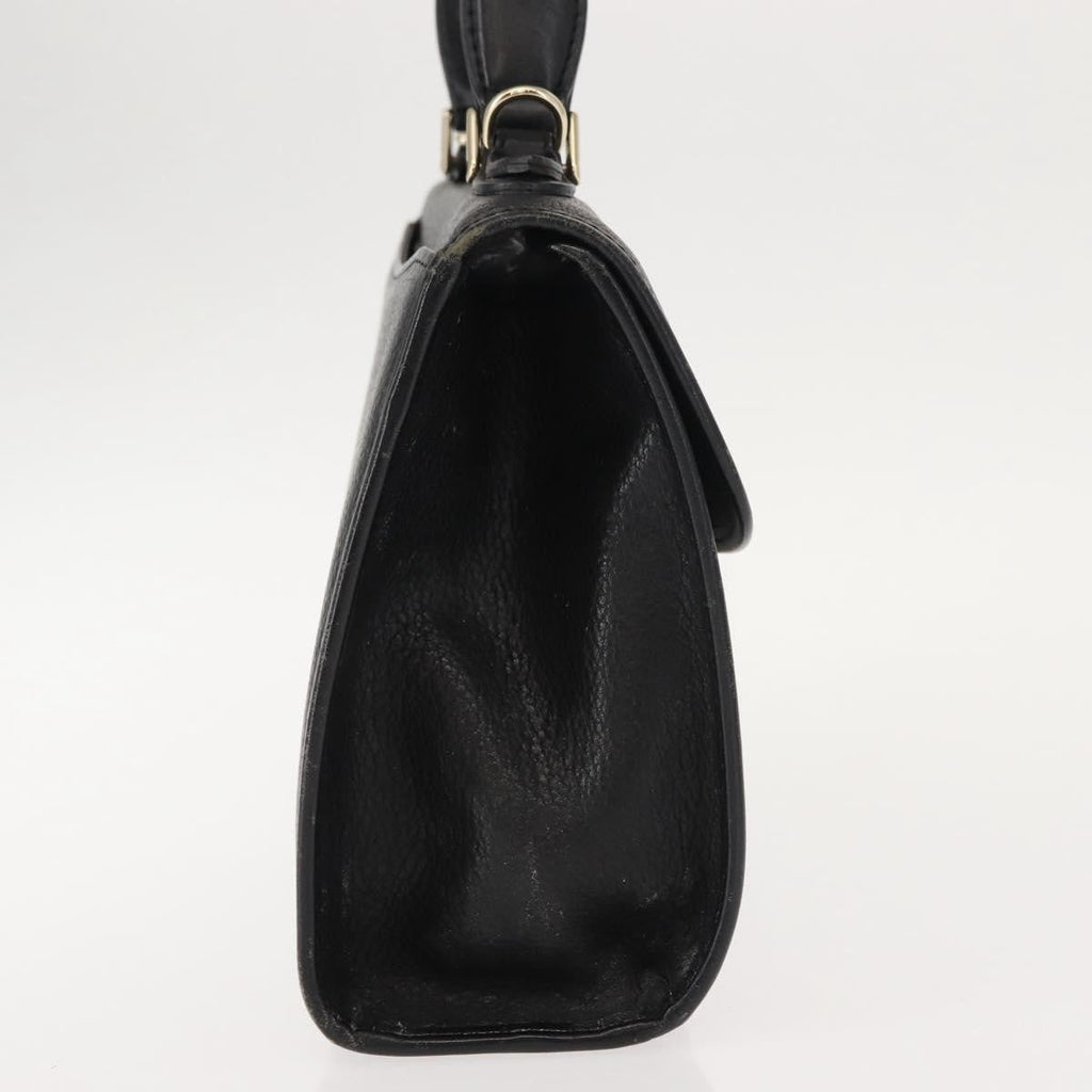 Burberry Vintage Handbag Leather Black Leather Handbag (Authentic  )