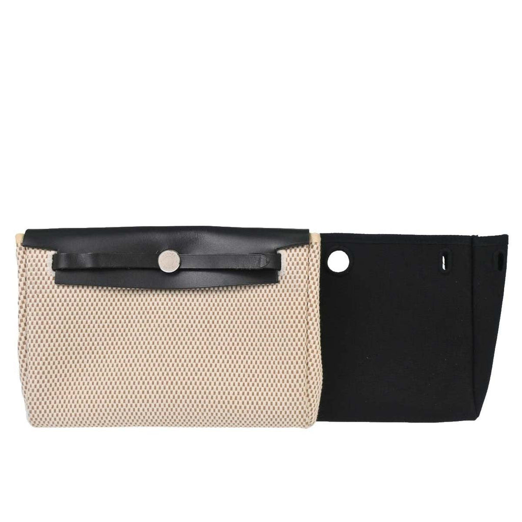 Hermes Herbag Clutch Canvas Black Canvas Handbag ( )