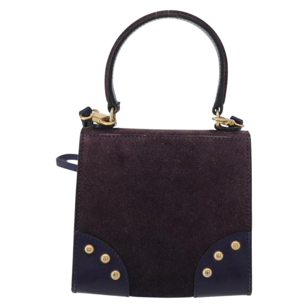 Celine Handbag Suede Purple Suede Handbag (Authentic  )