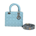 Christian Dior Lady Dior Bag Leather Blue Leather Bag ( )