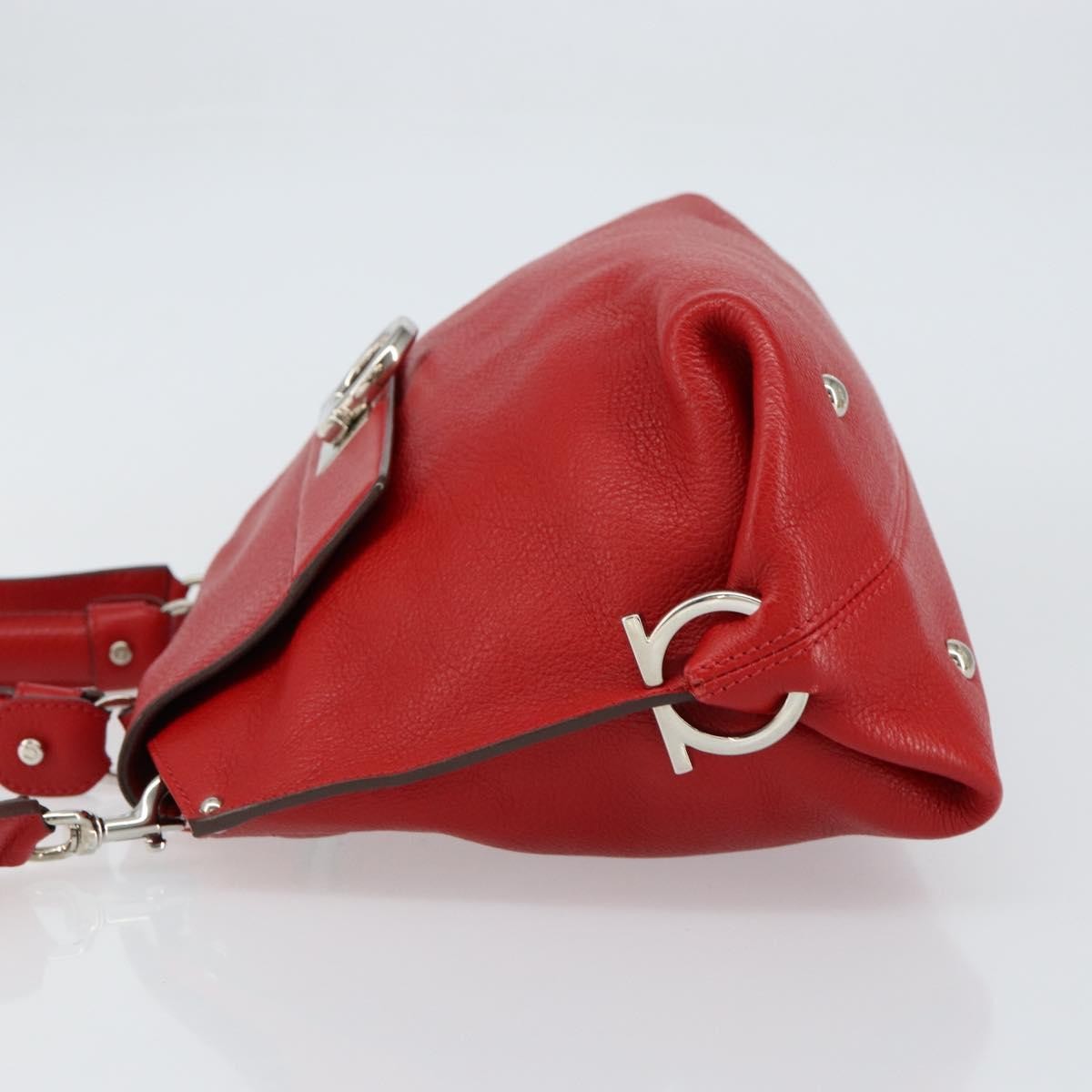 Salvatore Ferragamo Sofia Satchel Grainy Leather Red Leather Handbag (Authentic  )