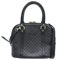 Gucci Convertible Dome Satchel Guccissima Leather Black Leather Handbag ( )
