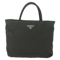 Prada Vintage Zip Handbag Tessuto Khaki Nylon Handbag (Authentic  )