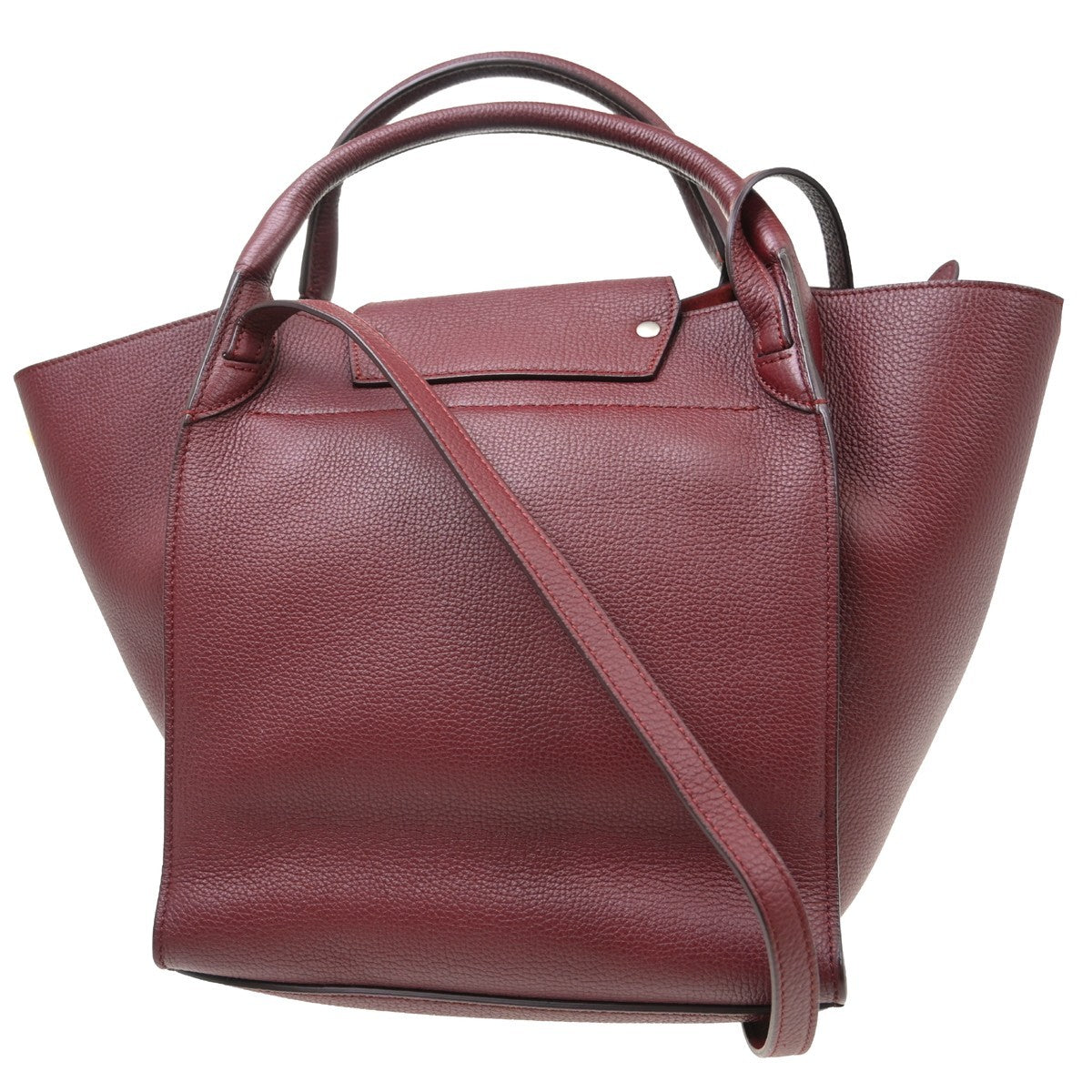 Celine Big Bag Grained Calfskin Burgundy Leather Handbag ( )