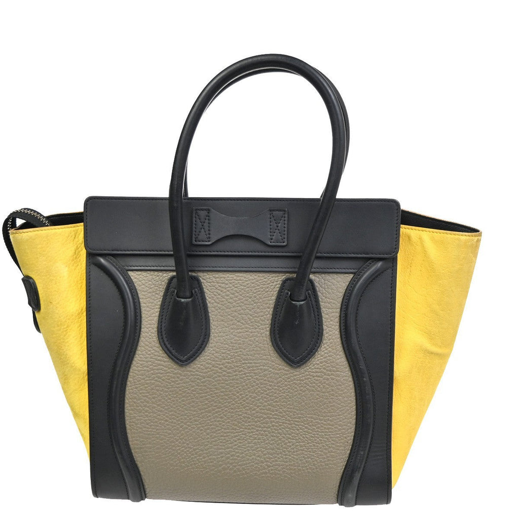 Celine Tricolor Luggage Bag Leather Multicolour Leather Handbag (Authentic  )