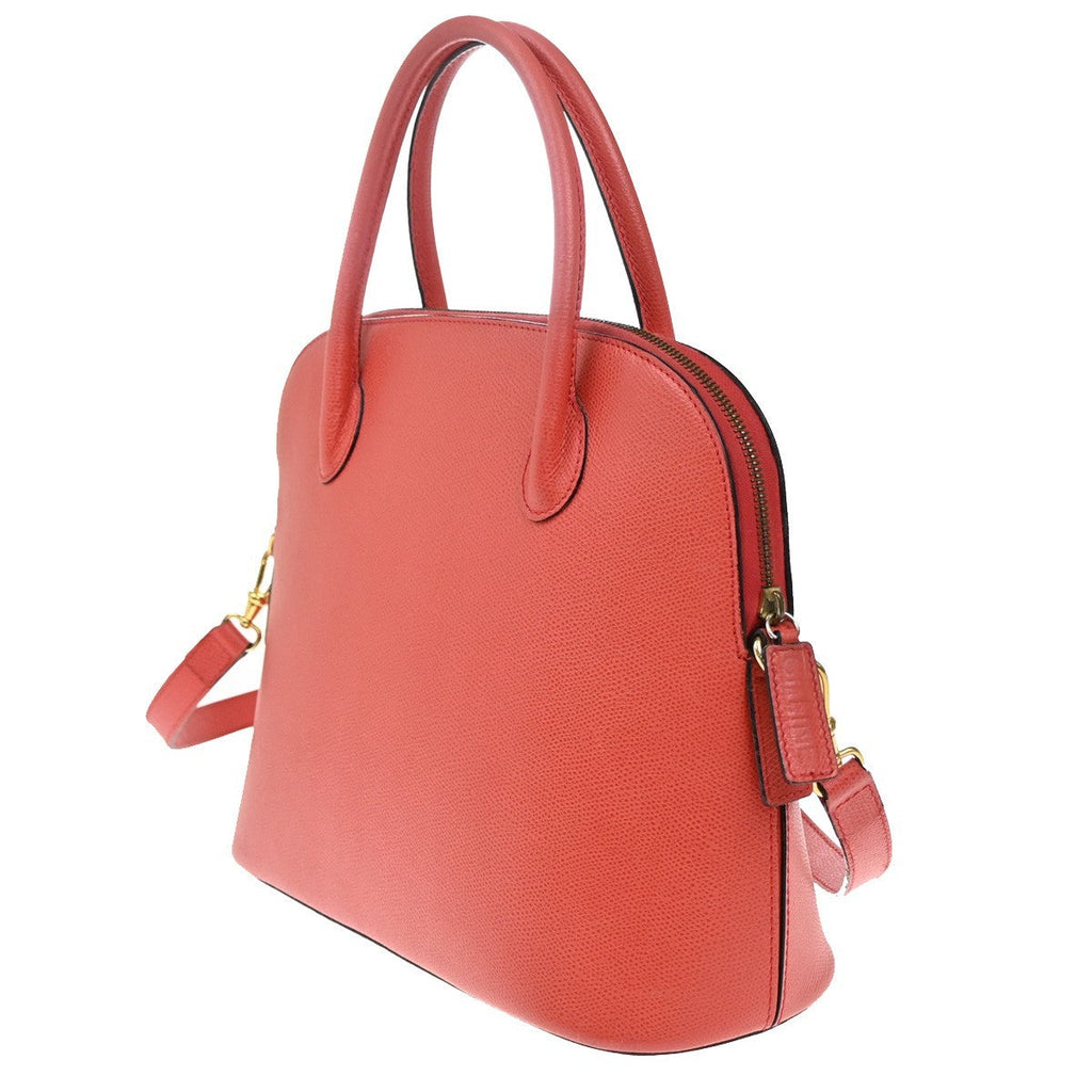 Celine Vintage Convertible Bowler Bag Leather Red Leather Handbag (Authentic  )