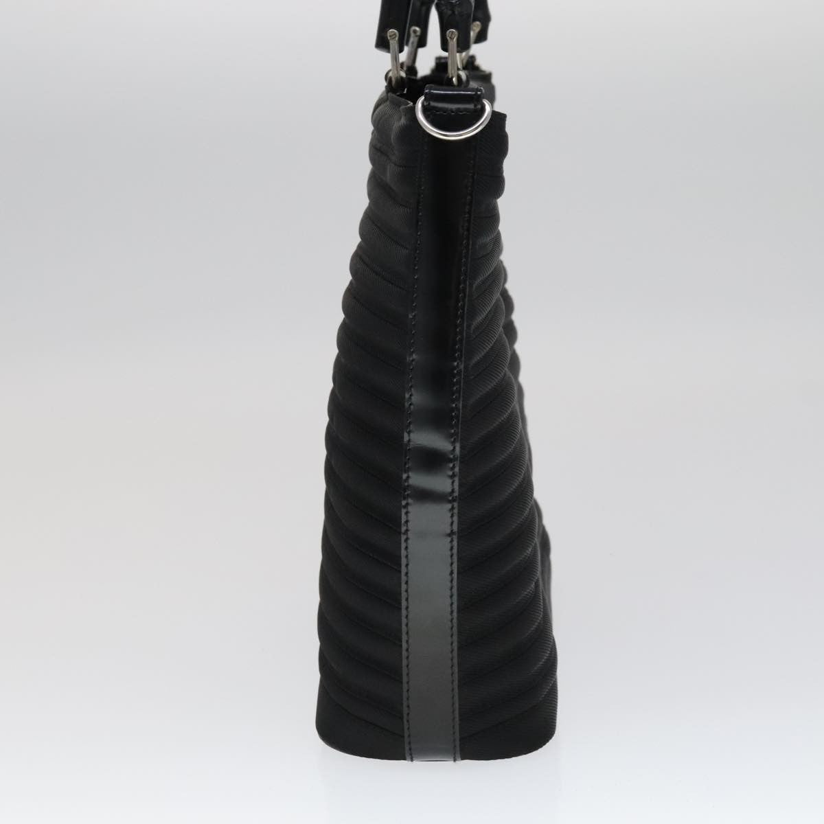 Gucci Vintage Bamboo Handle Bag Nylon Black Nylon Handbag ( )