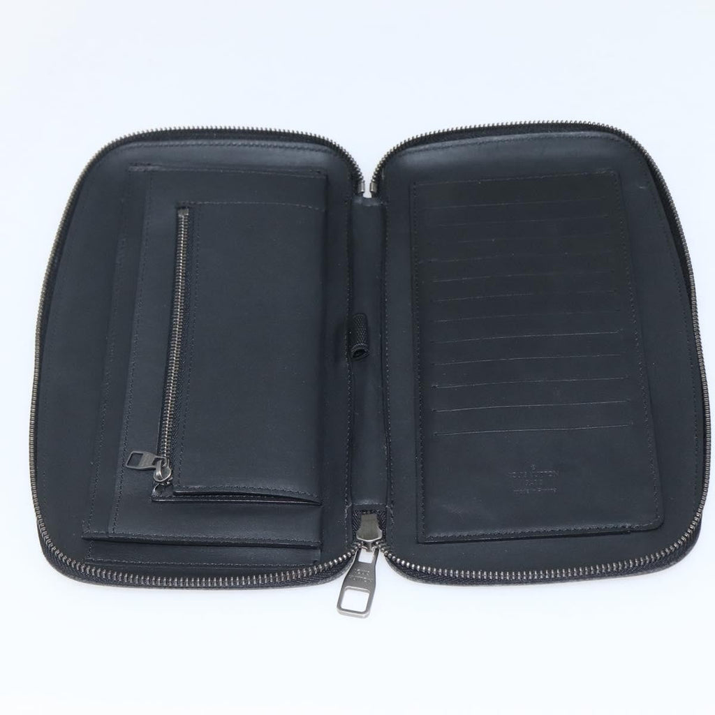 Louis Vuitton Organiser Atholl Leather Black Leather Bag (Authentic  )