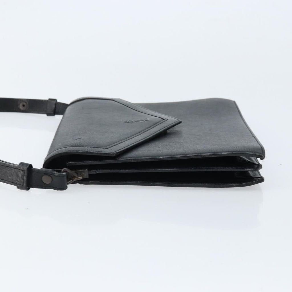 Saint Laurent Vintage Handbag Leather Black Leather Handbag (Authentic  )