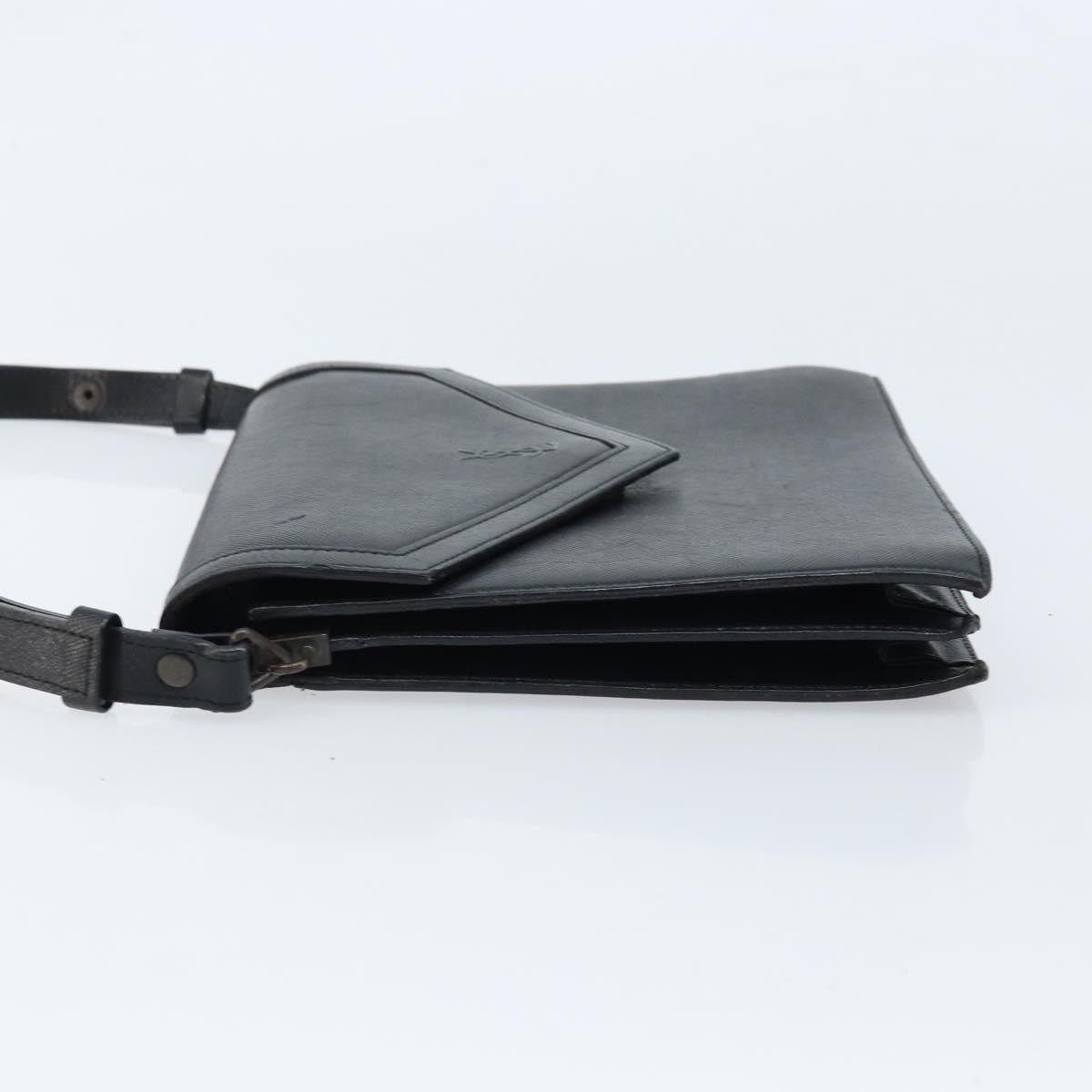 Saint Laurent Vintage Handbag Leather Black Leather Handbag (Authentic  )