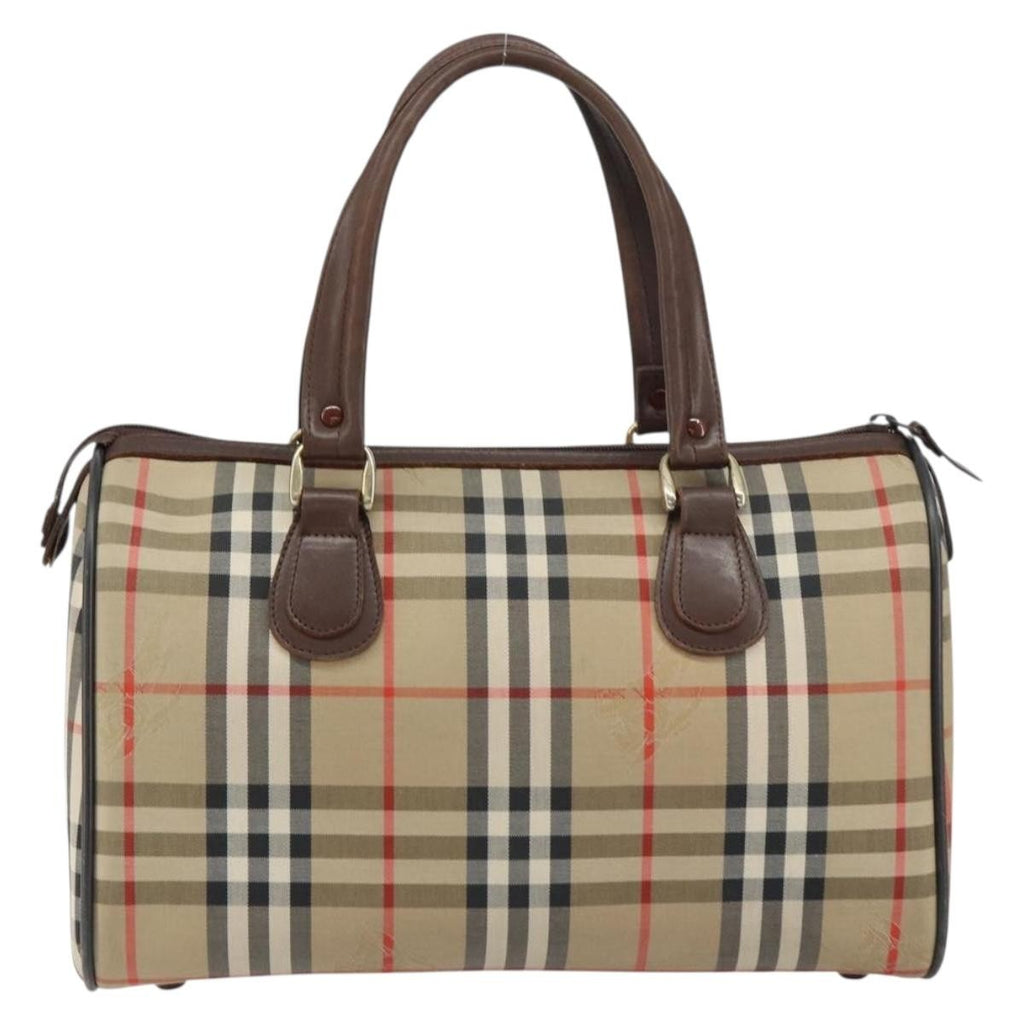 Burberry Nova Check Handbag Nova Check Canvas Beige Canvas Handbag (Authentic  )