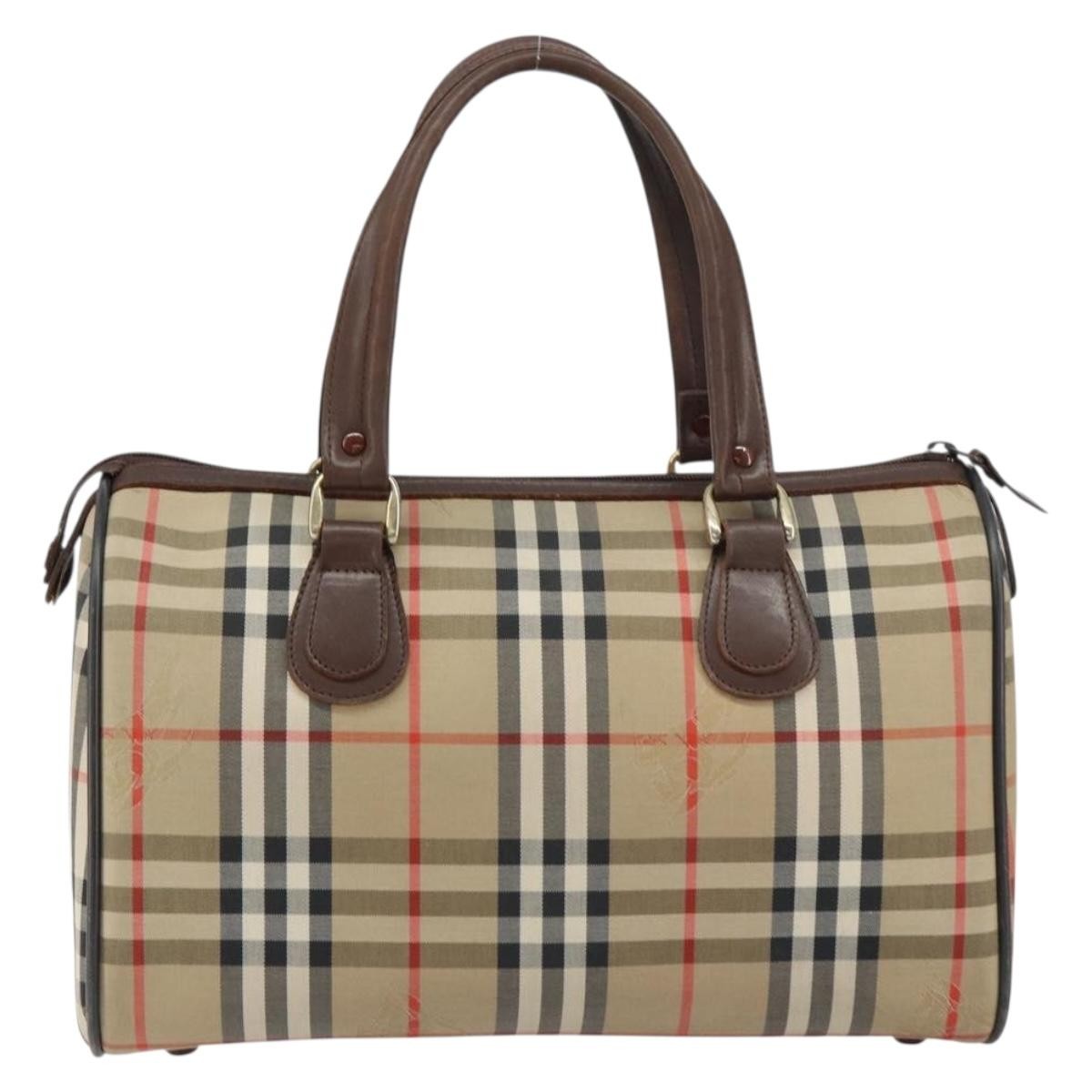Burberry Nova Check Handbag Nova Check Canvas Beige Canvas Handbag (Authentic  )