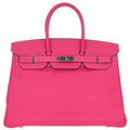 Hermes Birkin Handbag Pink Epsom With Palladium Hardware Pink Leather Handbag ( )