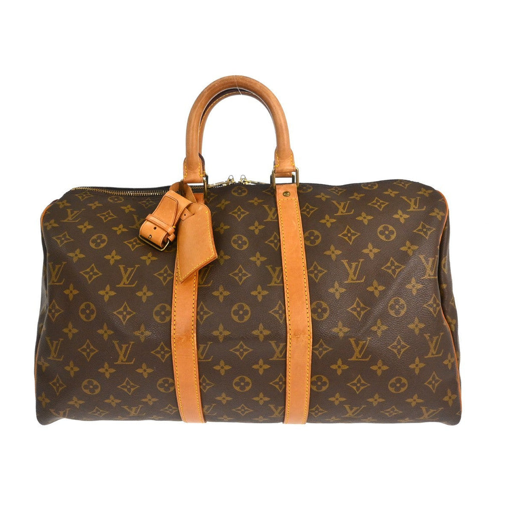 Louis Vuitton Keepall Bag Monogram Canvas Brown Canvas Handbag ( )