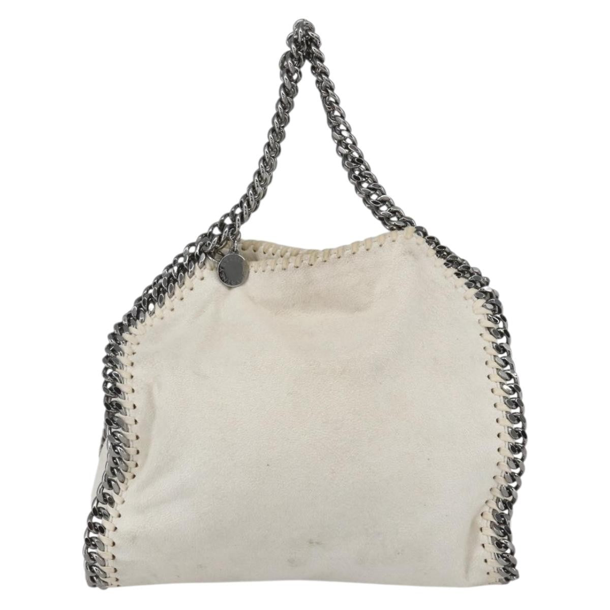 Stella Mccartney Falabella Fold Over Crossbody Bag Shaggy Deer White Polyester Handbag (Authentic  )