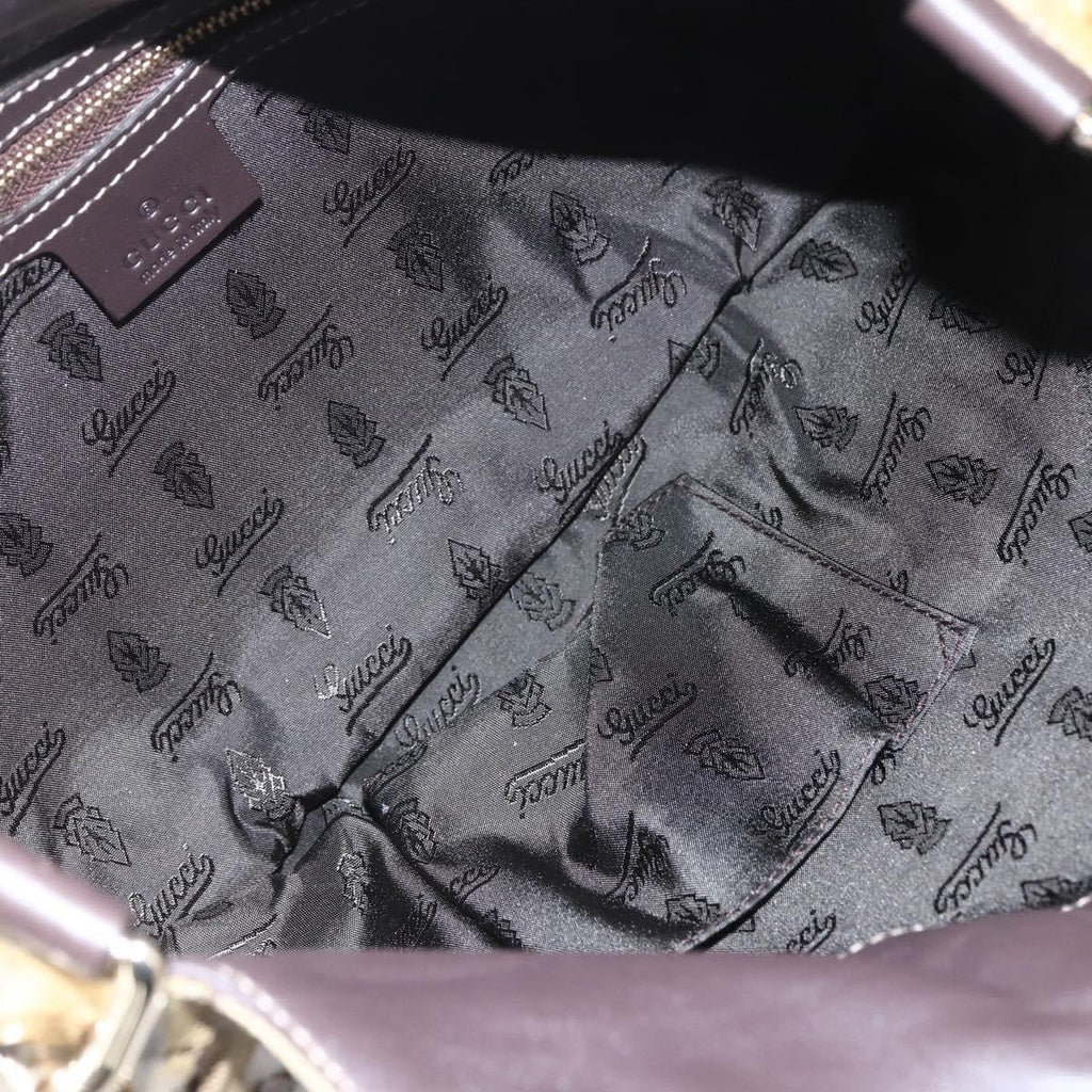 Gucci Hysteria Convertible Top Handle Bag Gg Coated Canvas Beige Canvas Handbag (Authentic  )