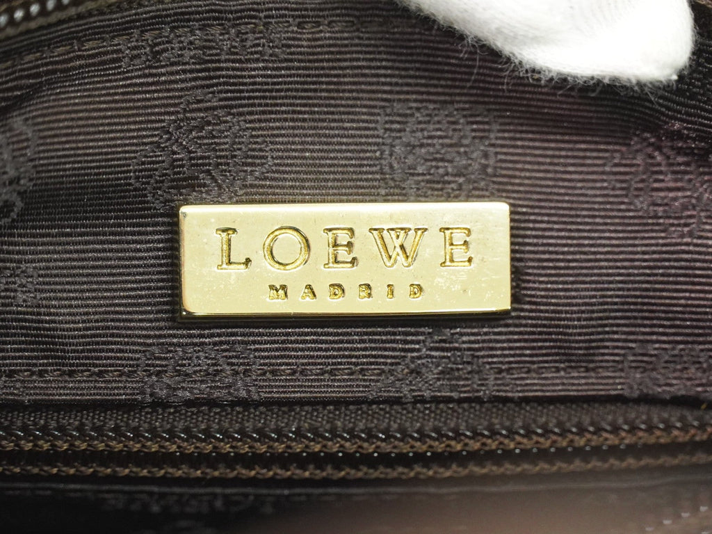 Loewe Vintage Anagram Handbag Leather Brown Leather Handbag (Authentic  )