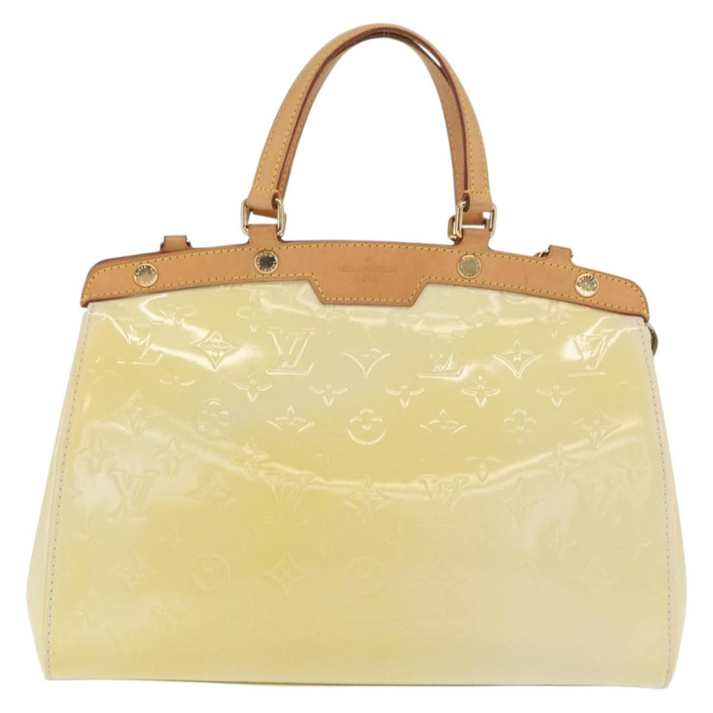 Louis Vuitton Brea Handbag Monogram Vernis Beige Patent_Leather Handbag (Authentic  )