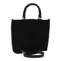 Gucci Vintage Bamboo Handle Bag Nylon Black Nylon Handbag ( )