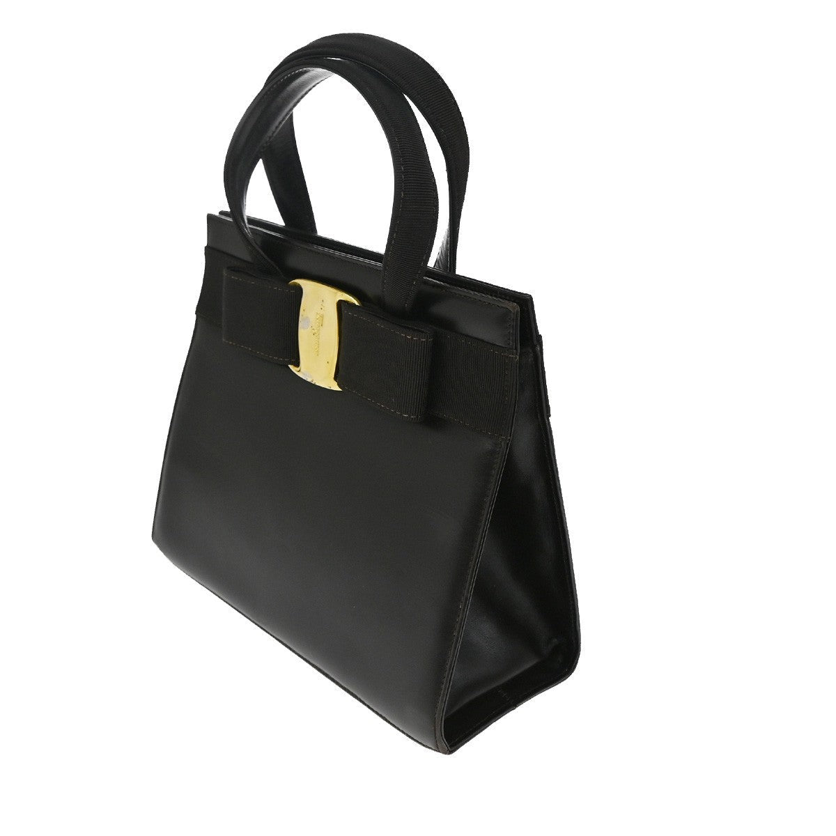 Salvatore Ferragamo Convertible Vara Bow Tote Leather Brown Leather Handbag (Authentic  )