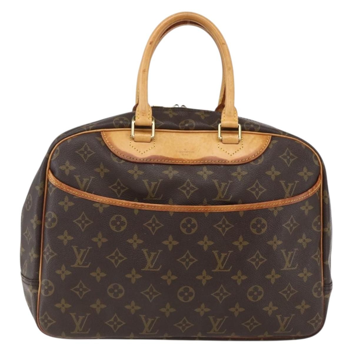 Louis Vuitton Deauville Handbag Monogram Canvas Brown Canvas Handbag (Authentic  )