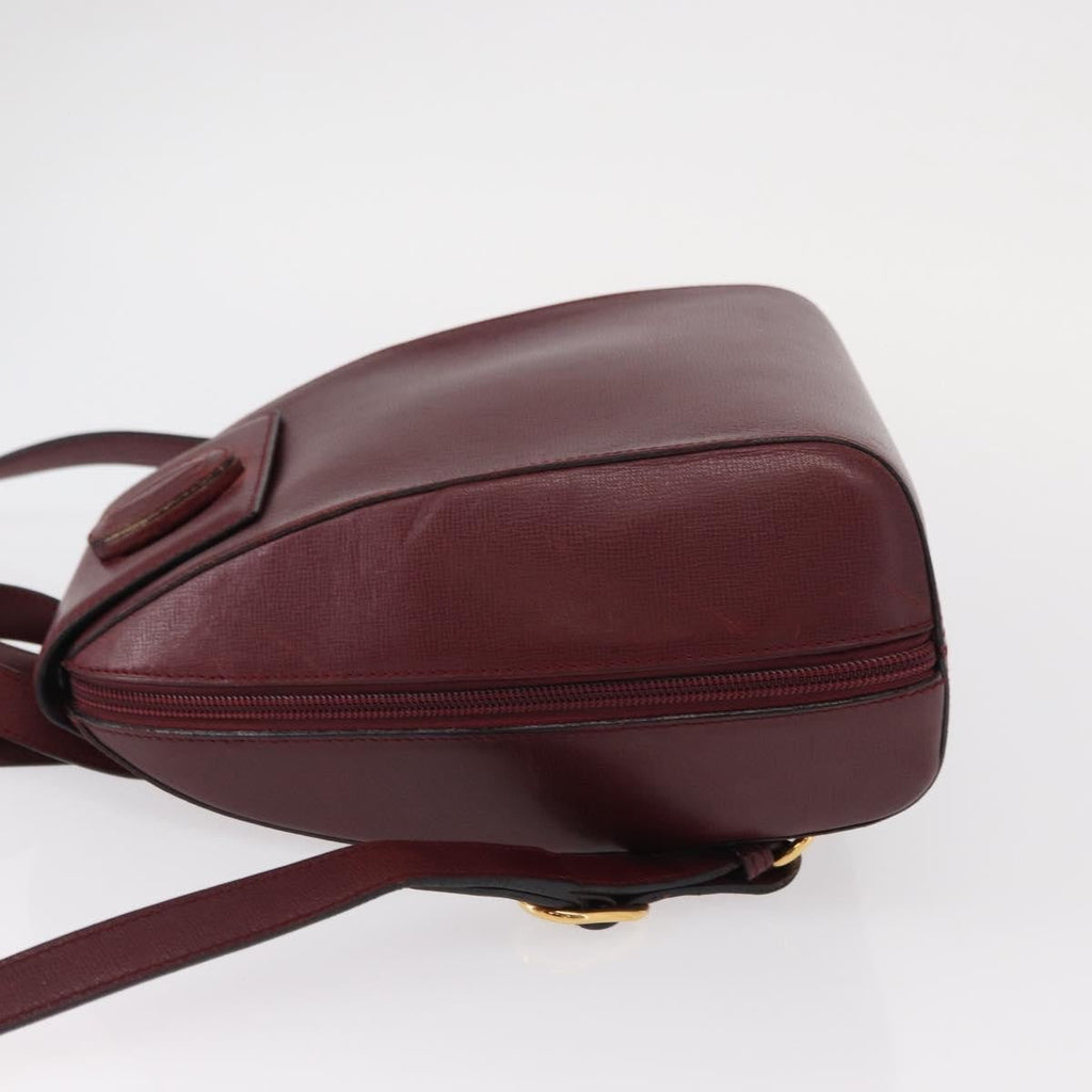 Cartier Happy Birthday Backpack Leather Burgundy Leather Backpack Bag (Authentic  )