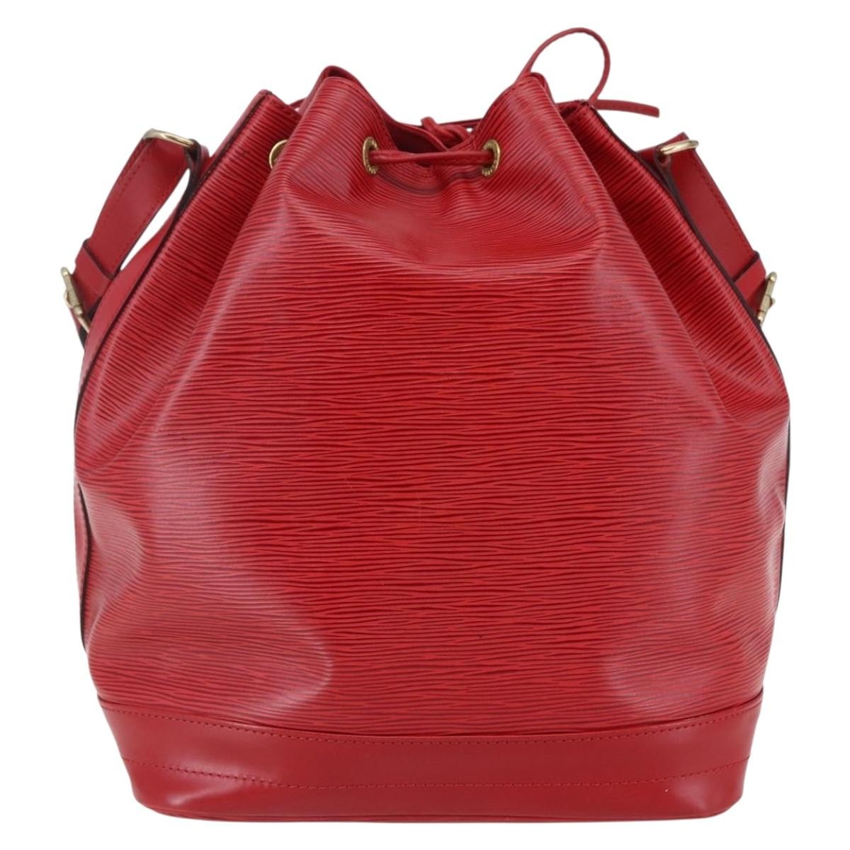 Louis Vuitton Noe Handbag Epi Leather Red Leather Bag (Authentic  )