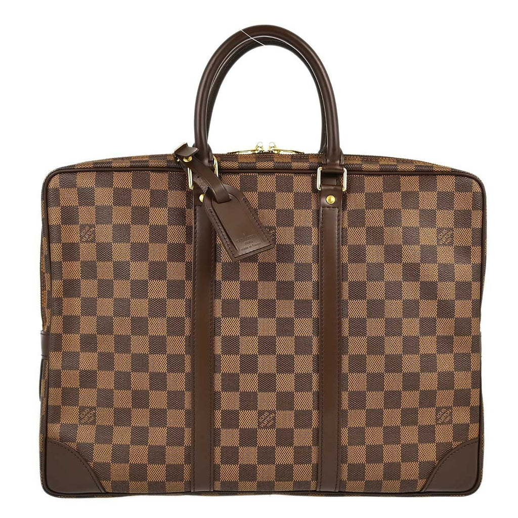 Louis Vuitton Porte-Documents Voyage Briefcase Damier Brown Canvas Briefcase Bag (Authentic  )