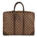 Louis Vuitton Porte-Documents Voyage Briefcase Damier Brown Canvas Briefcase Bag (Authentic  )