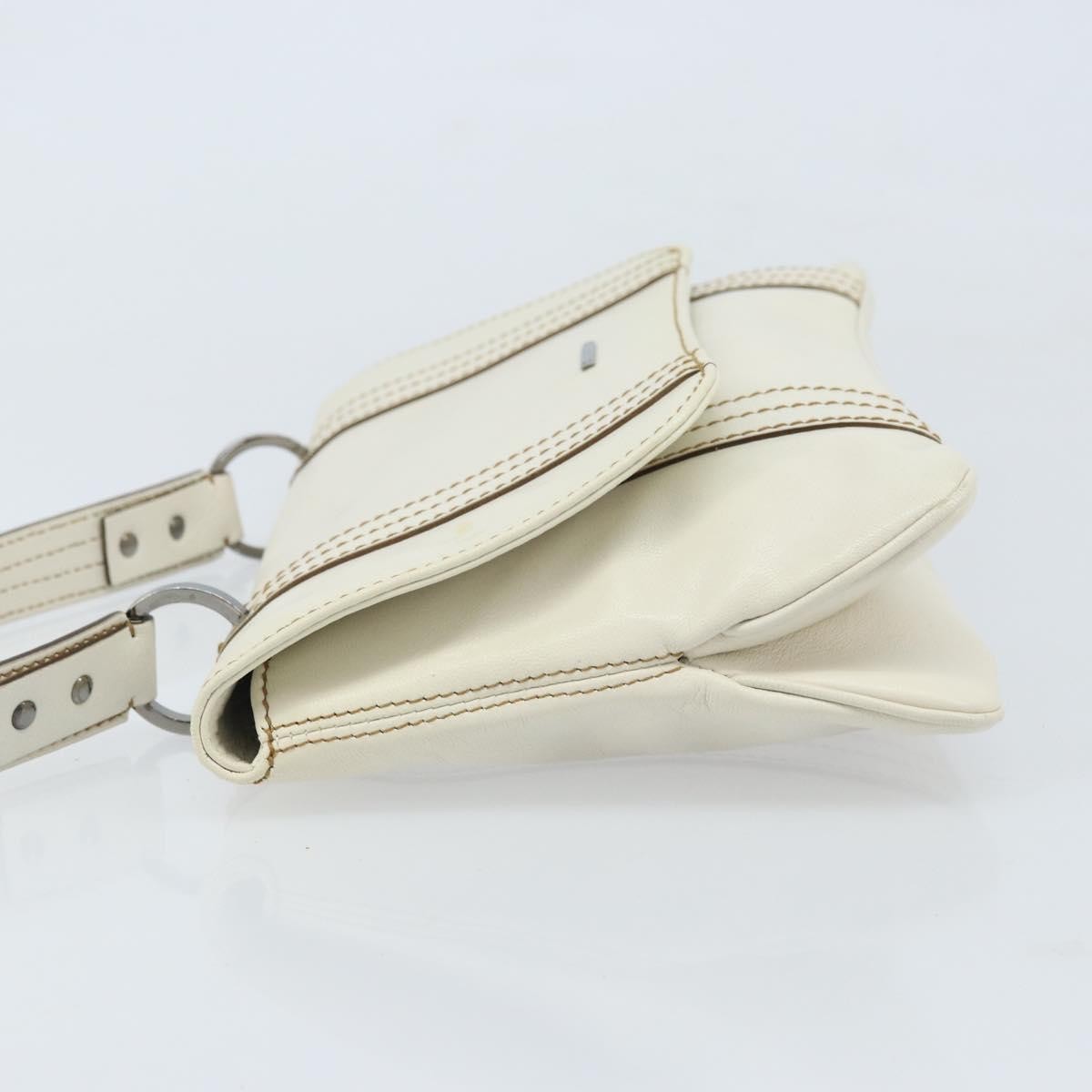 Gucci Vintage Handbag Leather White Leather Handbag (Authentic  )