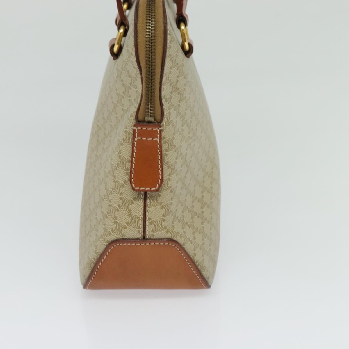 Celine Vintage Macadam Handbag Canvas Beige Canvas Handbag (Authentic  )