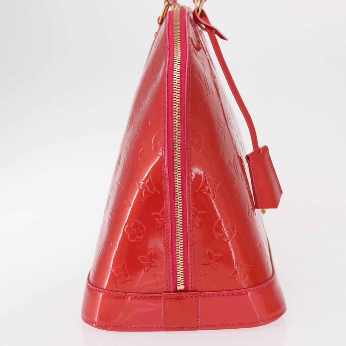 Louis Vuitton Alma Handbag Monogram Vernis Red Patent_Leather Handbag (Authentic  )