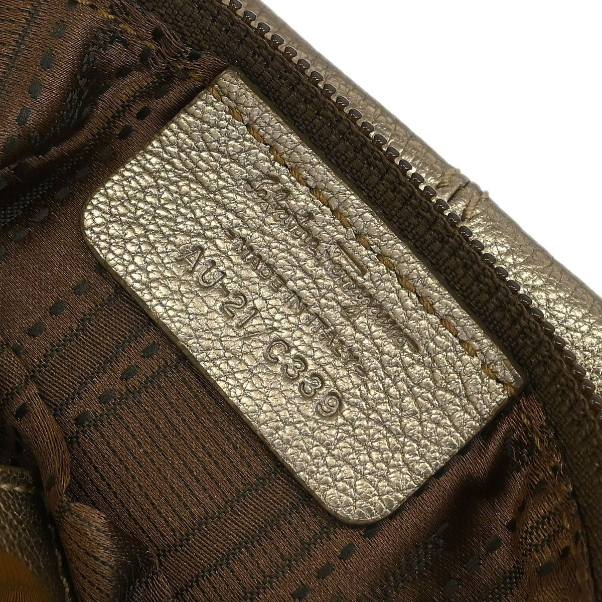 Salvatore Ferragamo Vala Handbag Leather Gold Leather Handbag (Authentic  )