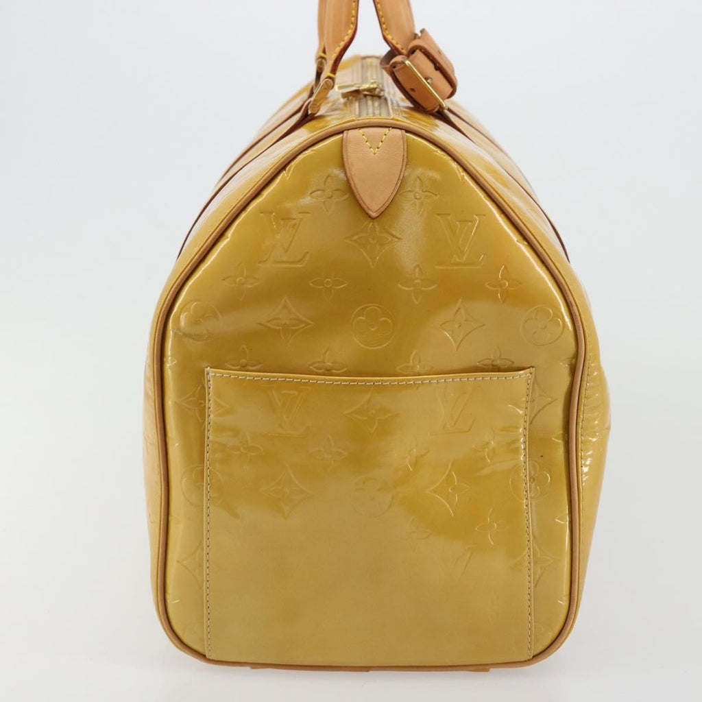 Louis Vuitton Mercer Keepall Handbag Monogram Vernis Beige Patent_Leather Handbag ( )
