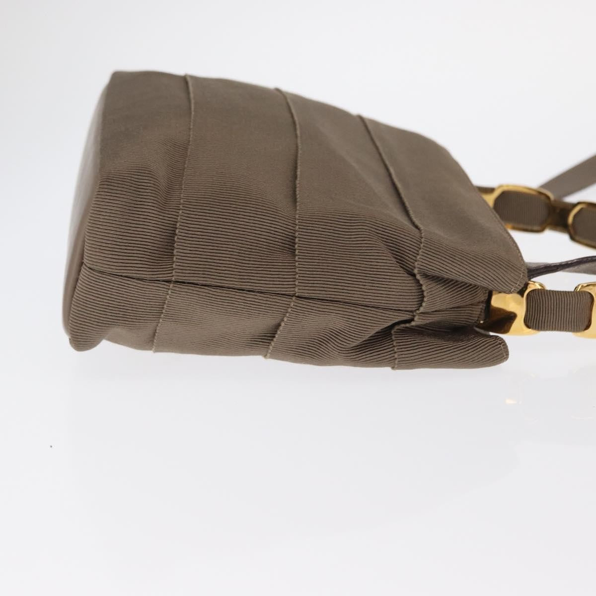 Salvatore Ferragamo Vala Handbag Canvas Beige Canvas Handbag (Authentic  )