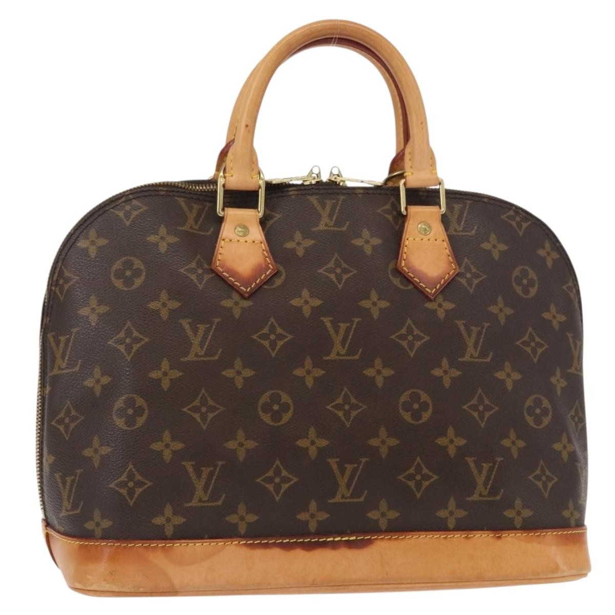 Louis Vuitton Alma Handbag Monogram Canvas Brown Canvas Handbag (Authentic  )