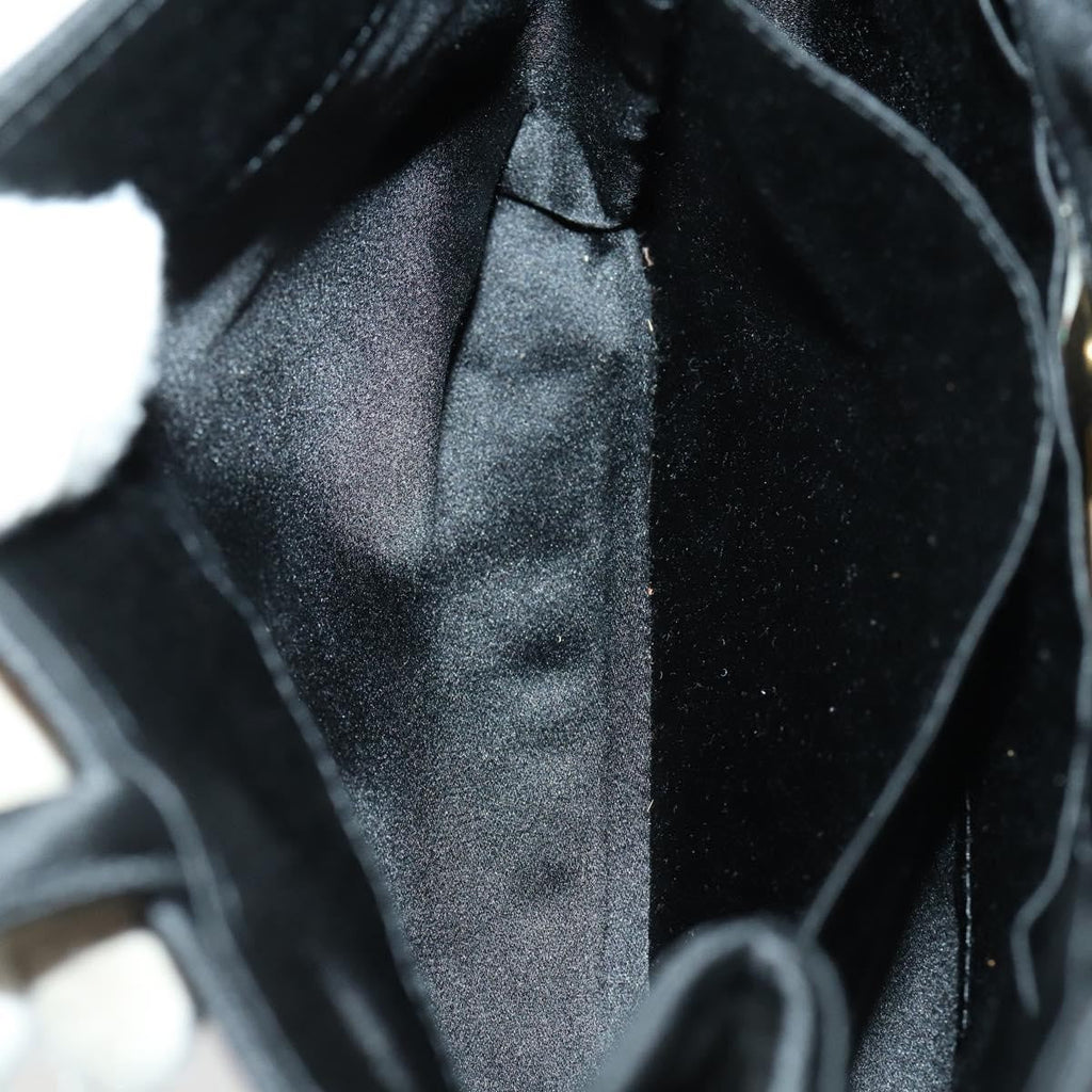 Bottega Veneta Intrecciato Handbag Satin Black Satin Handbag (Authentic  )